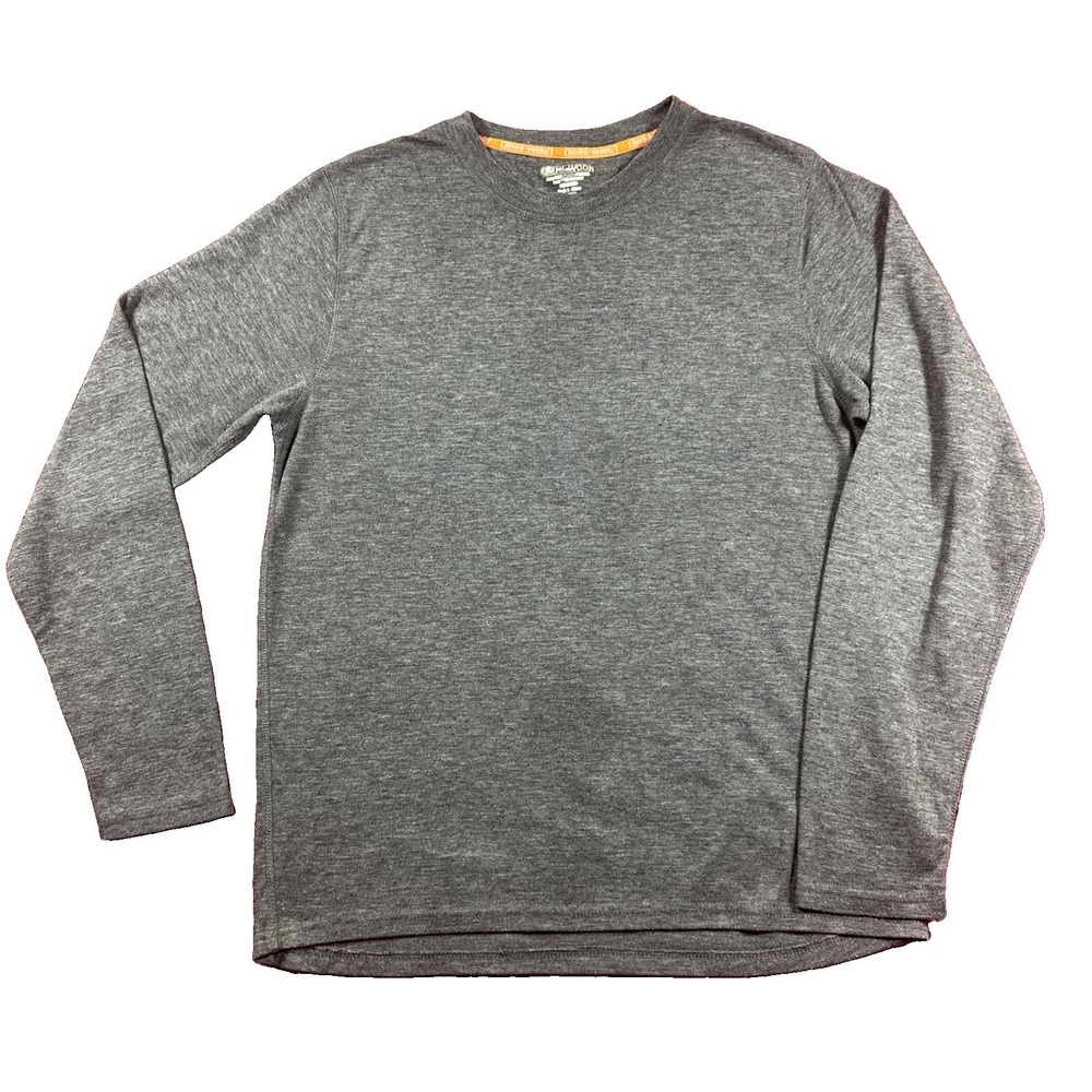 Omni Wool Shirt Mens Large Gray Long Sleeve Crew Base Layer Thermal Performance